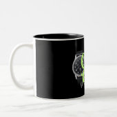 Moderne schwarz-grüne Kaffeemaschine Zweifarbige Tasse (Links)