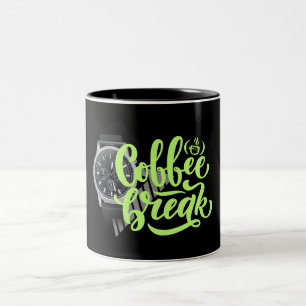 Moderne schwarz-grüne Kaffeemaschine Zweifarbige Tasse