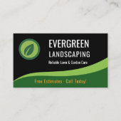 Moderne schwarz-grüne Landschaftsbilder für Rasenp Visitenkarte (Vorderseite)