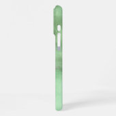 Moderne schwarz-grüne Wasserfarbe iPhone Hülle (Linke Seite)