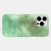 Moderne schwarz-grüne Wasserfarbe iPhone Hülle (Rückseite (Horizontal))