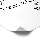 Moderne Schwarz-Handschrift-Hochzeit Begrüßung Poster (Ecke)