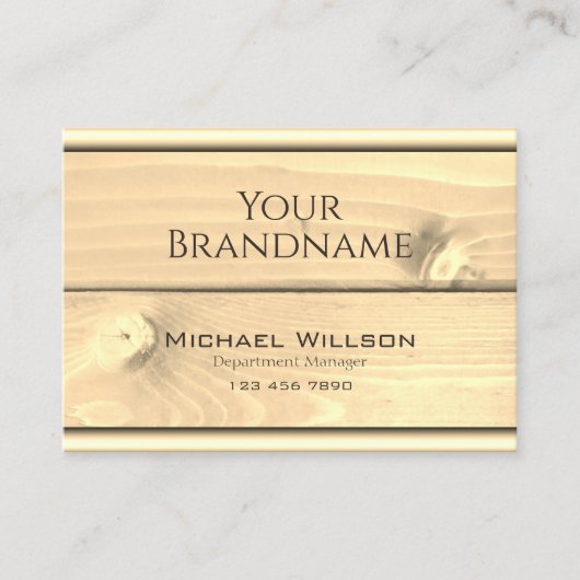 Moderne schwarz hellbraune Holzkörbe Holzplatten Visitenkarte (Vorderseite)