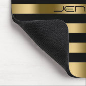 Moderne Schwarz-Imitat-Streifen Muster Mousepad (Ecke)