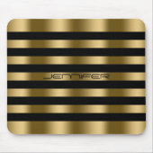 Moderne Schwarz-Imitat-Streifen Muster Mousepad (Vorne)
