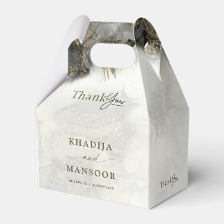 Moderne Schwarz-Inken Gold Islamische Hochzeit Vie Geschenkschachtel