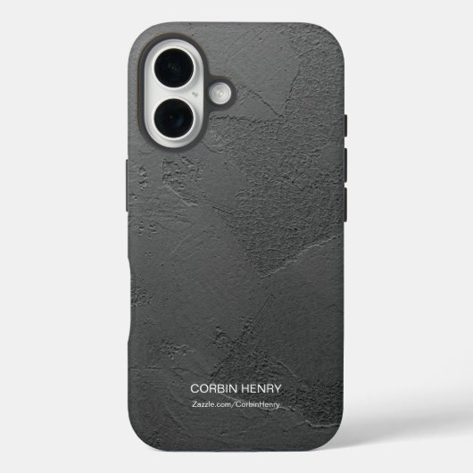 Moderne schwarz matte texturierte personalisierte Case-Mate iPhone hülle (Rückseite)