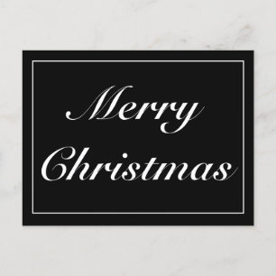 Moderne Schwarz Minimalistisch frohe Weihnachtsgrü Ankündigungspostkarte