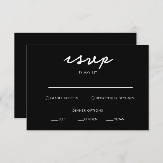 Moderne Schwarz-Minimalistisch-UAWG-Umschließungsk Einladung (Vorne/Hinten)