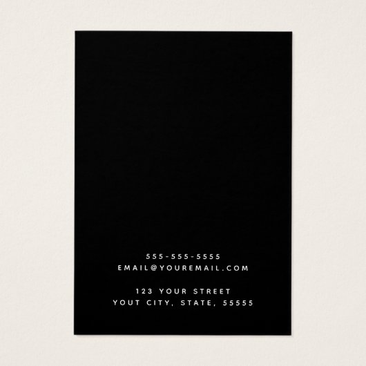 Moderne schwarz-minimalistische Ohrring-Display-Ka (Rückseite)