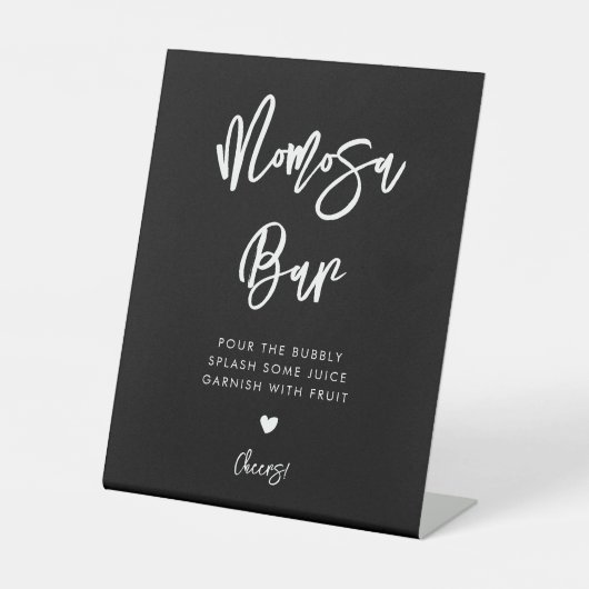 Moderne Schwarz Momosa Bar Sockelschild (Vorderseite)