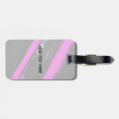 Moderne, schwarz-neunfarbige Pinselstriche Monogra Gepäckanhänger (Rückseite horizontal)