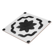 Moderne schwarz-neutrale lackierte Tile Fliese (Seite)