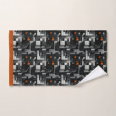 Moderne Schwarz Orange Gray Geometric Badhandtuch Set (Handtuch)