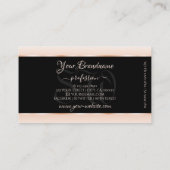 Moderne Schwarz Pastellrosa Ombre Oval Frame Initi Visitenkarte (Rückseite)
