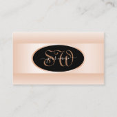 Moderne Schwarz Pastellrosa Ombre Oval Frame Initi Visitenkarte (Vorderseite)