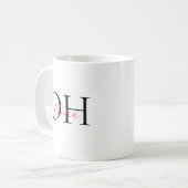 Moderne Schwarz-Pink-Script-Klassik Kaffeetasse (Vorderseite Links)