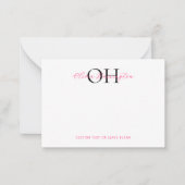 Moderne Schwarz-Pink-Script-Klassik Mitteilungskarte (Vorderseite)