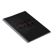 Moderne Schwarz-Pink-Script-Klassik Notizblock (Rechte Seite)