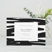 Moderne Schwarz Pinsel Pinselstrich Abstrakt Hochz Save The Date (Stehend Vorderseite)