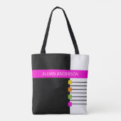 Moderne Schwarz-Rosa-Farbe Mit Monogramm blockiert Tasche (Rückseite)