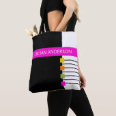 Moderne Schwarz-Rosa-Farbe Mit Monogramm blockiert Tasche (Von Nahem)