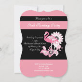 Moderne Schwarz-Rosa-Flamingo-Party Einladungen (Vorderseite)