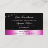 Moderne, schwarz rosa geschwungene Dekoration Visitenkarte (Rückseite)