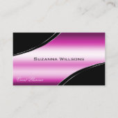 Moderne, schwarz rosa geschwungene Dekoration Visitenkarte (Vorderseite)