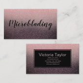 Moderne schwarz-rosa Glitzer Chic ombre Visitenkarte (Vorne/Hinten)