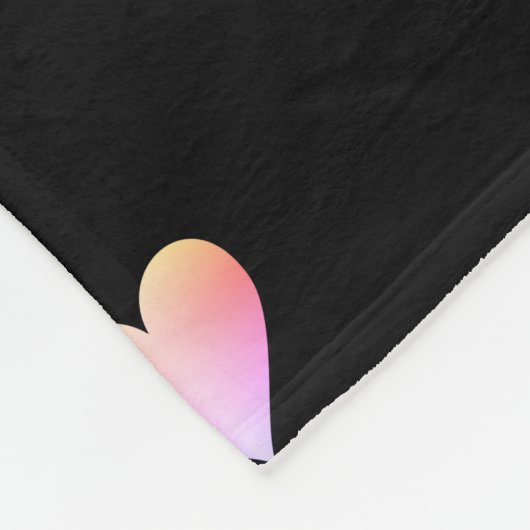 Moderne Schwarz-Rosa-Herzen Personalisiert Fleecedecke (Ecke)