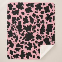 Moderne Schwarz-Rosa Kuh Haut Textur Tier drucken