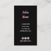 Moderne Schwarz-Rosa-Lasur und Braun Visitenkarte (Rückseite)