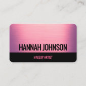 Moderne schwarz-rosa Metallic Business Card Visitenkarte (Vorderseite)