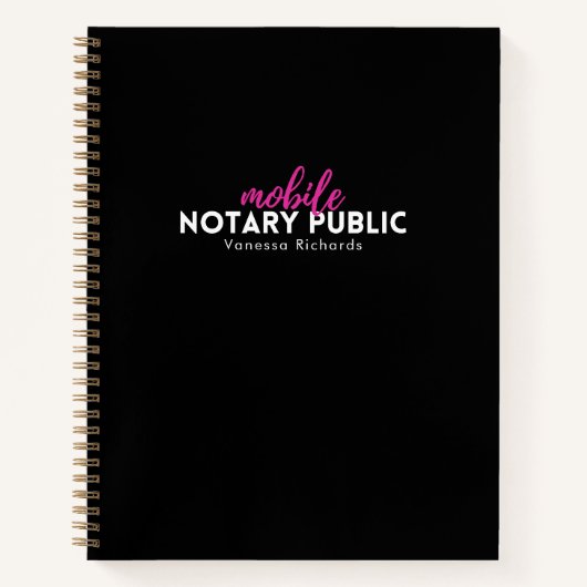 Moderne schwarz rosa mobile Notare - Öffentlicher  Notizblock (Vorderseite)