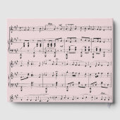 Moderne Schwarz-Rosa-Musik - Einladung zur Hochzei Gästebuch (Rückseite)