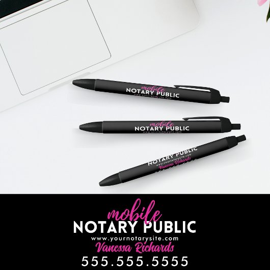 Moderne schwarz-rosa Notare Öffentliche Förderung Kugelschreiber