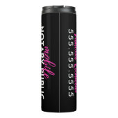 Moderne schwarz-rosa Notare Öffentliche Förderung Thermosbecher (Rückseite)