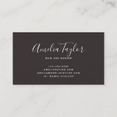 Moderne Schwarz-Rose-Blatt-Visitenkarten Visitenkarte (Rückseite)