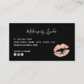 Moderne Schwarz-Rose-Gold-Glitzer-Makeup-Künstler Visitenkarte (Rückseite)