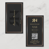 Moderne Schwarz-Rose-Goldrahmen-Grenze Visitenkarte (Vorne/Hinten)