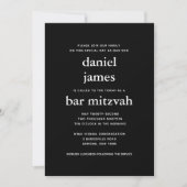 Moderne Schwarz-Rot-Bar Mitzvah-Einladung Einladung (Vorderseite)