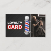 Moderne Schwarz-Rot-Barber-Shop-Pole-Treppe Treuekarte (Vorderseite)