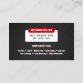 Moderne Schwarz-Rot-Barber-Shop-Pole-Treppe Visitenkarte (Rückseite)