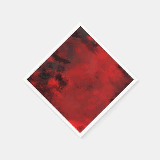 Moderne Schwarz-Rot-Kunst Abstrakt Serviette (Ecke)