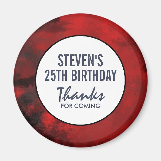 Moderne Schwarz-Rot-Kunst Abstrakter Geburtstag Magnet (Vorne)