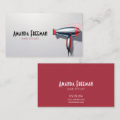 Moderne Schwarz & Rot Stilftige Frisur Stylist Visitenkarte (Vorne/Hinten)