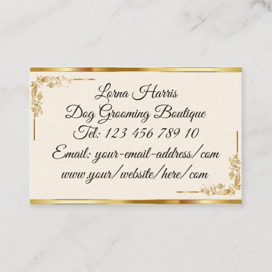 Moderne, schwarz-schicke Haarstylistin-Schrift Visitenkarte (Rückseite)