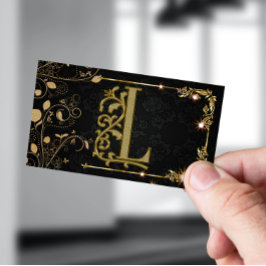 Moderne, schwarz-schicke Haarstylistin-Schrift Visitenkarte