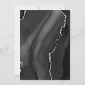 Moderne Schwarz Silber Agate Dunkle Hochzeit Einla Einladung (Rückseite)